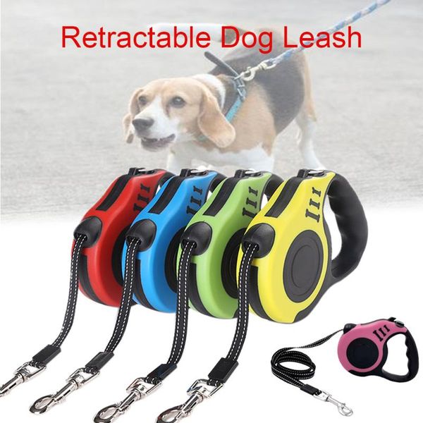 

dog collars & leashes retractable leash for small medium dogs pet products 3m/5m automatic flexible puppy cat traction rope belt bymos