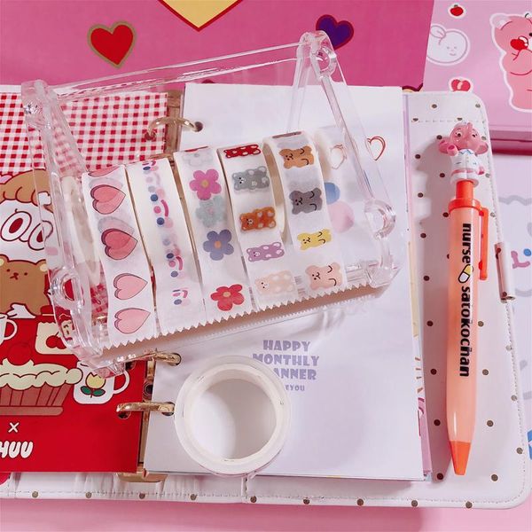 

craft tools pink ins korean bear flower heart washi tape masking diy decorative for diary scrapbooking decoration kawaii
