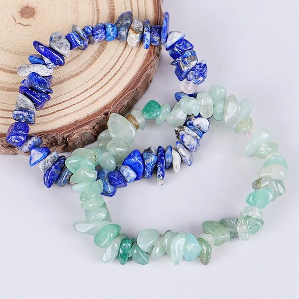 

beaded, strands irregular natural crystals chakras stone bracelet beads chips jewelry bracelets yellow clear aquamarines, Black