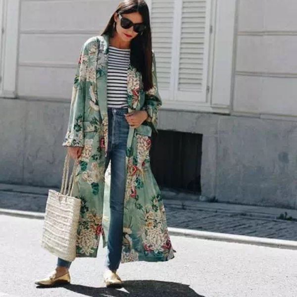 

floral print dress kimono vintage dress women sashes pocket nightgowns & sleepshirts shirt dress, Black;gray