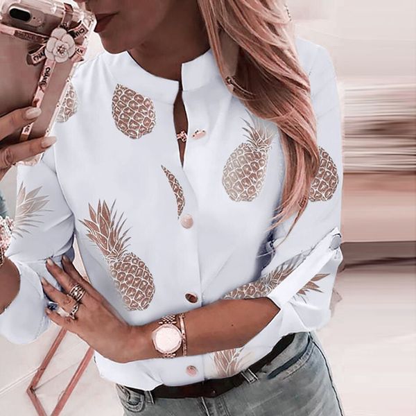 

summer get women's shirt ladies fashion casual chiffon printing vest easily t-shirt mujer 2021 new ts, White