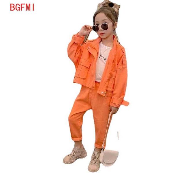 

kids costume teen girls clothing set 2021 spring casual jackets pants suit school girls tracksuit kids clothes set 10 12 years x0902, White