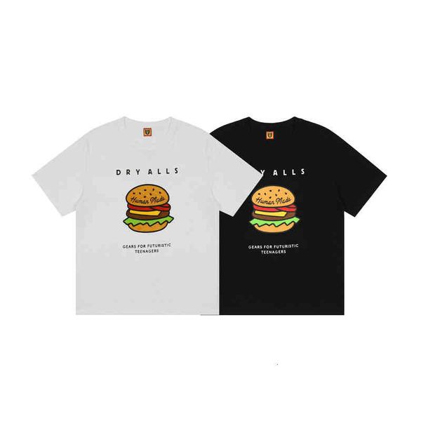 

human made hamburg slubby cotton oversized short sleeve t-shirt, White;black