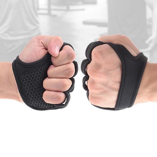 

fitness gloves hand palm protector with wrist wrap support bodybuilding power weight lifting gloves, Black;red