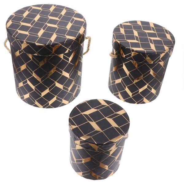 

1 set of 3 pcs gift wrapping box candy biscuit storage box bouquet package