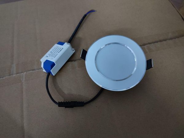 

downlights 100 pcs/lot led downlight ac 220v 110v recessed ceiling down light with driver round panel 3w spotlight indoor lighting
