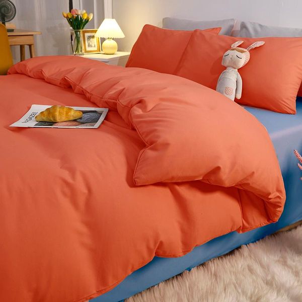 

bedding sets orange minimalist youthful fashion home textile duvet cover bed sheet pillow case single double  king for set