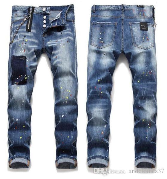 

men fashion trousers funny printed multi-pocket casual baggy denim jeans hip hop hipster streetwear pants men and women straight baggy denim, Blue
