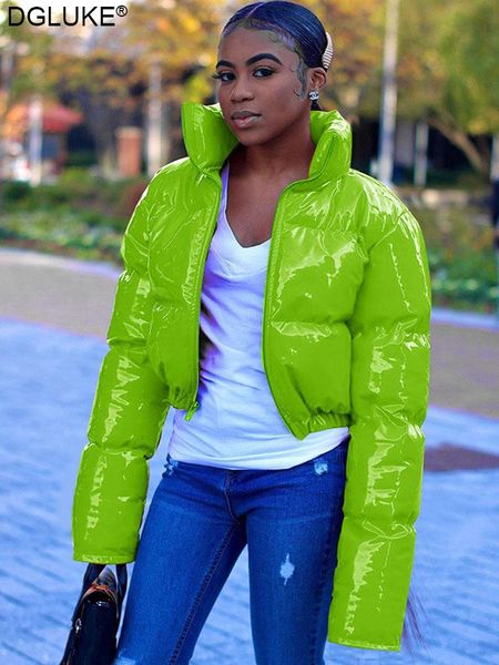 

women's jackets autumn winter puffer jacket 2021 fashion turtleneck zipper cropped padded parka thick warm bubble coat y2k, Black;brown