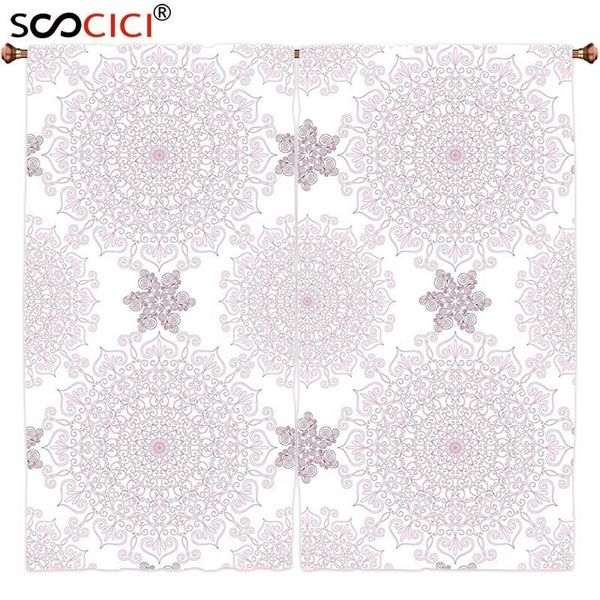 

curtain & drapes window curtains treatments 2 panels,purple mandala victorian damask style vintage pattern with rococo effect print l