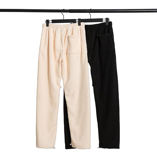 

men's loose-fitting sports pants designer fashion brand casual pants double-line polar fleece loose-fitting feet casual pants, Black
