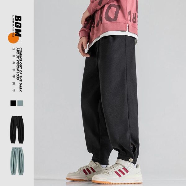 

men's pants autumn 2021 men japanese style large size casual, Black