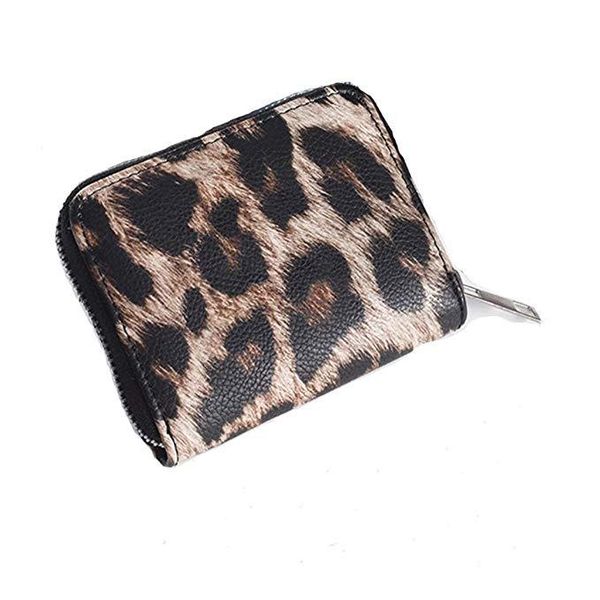 

card holders harjoben leopard zipper holder pu envelope wallet ladies coin purse, Brown;gray