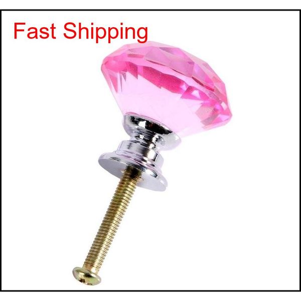 

30mm diamond shape crystal glass alloy door drawer cabinet wardrobe pull handle knobs drop jllsoa allguy