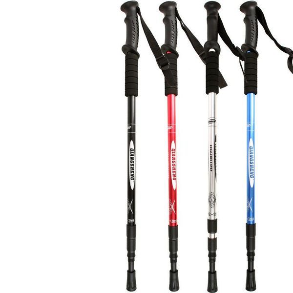 

trekking poles 2022 outdoor straight handle aluminum alloy mountaineering walking stick ultra light for hike