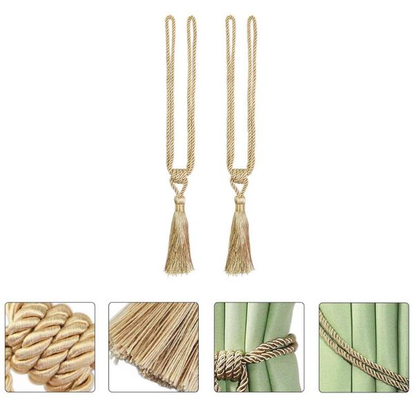 

curtain & drapes 2pcs coarse polyester rope decorative hand weaving tie