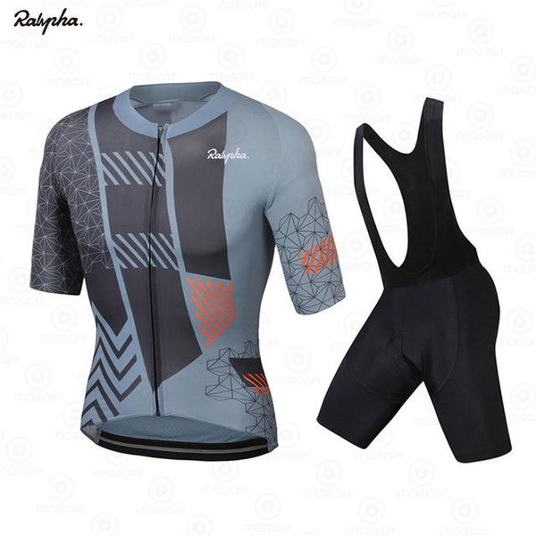 

men's summer quick-drying breathable short-sleeved cycling shirt ralvpha cycling bib shorts set jersey sports suit, Black;blue