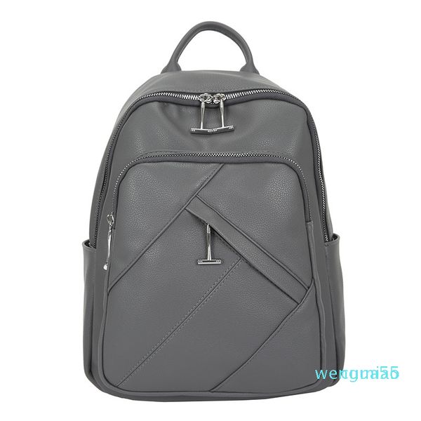 

cross-border school leather travel pu leisure backpack large-capacity bag retro style soft one-shoulder new student arglt