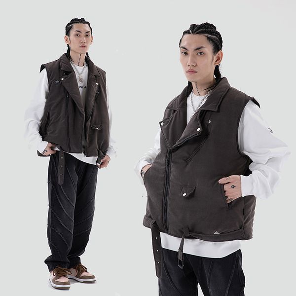 

2021 new sem mangas zper voar e mulheres harajuku grosso bluso de inverno dos homens para baixo jaquetas streetwear casual tkqk, Black