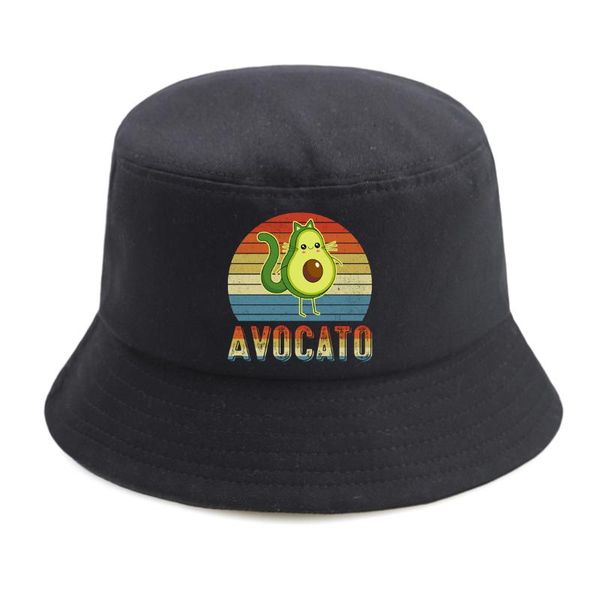 

wide brim hats cute avocado print summer casual foldable bucket hat 2021 woman man hip hop outdoor fashion black fisherman cap, Blue;gray