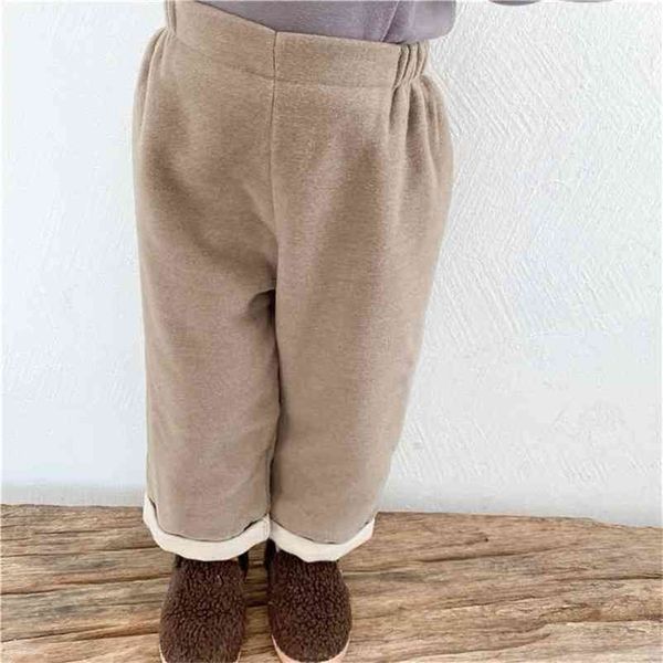 

autumn winter arrival girls fashion thick fleece pants kids warm trousers clothes 210528, Blue