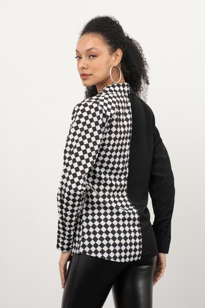 

women's jackets black plaid shoulder pads jacket season modern design double button summer spring elegant women clothing, Black;brown