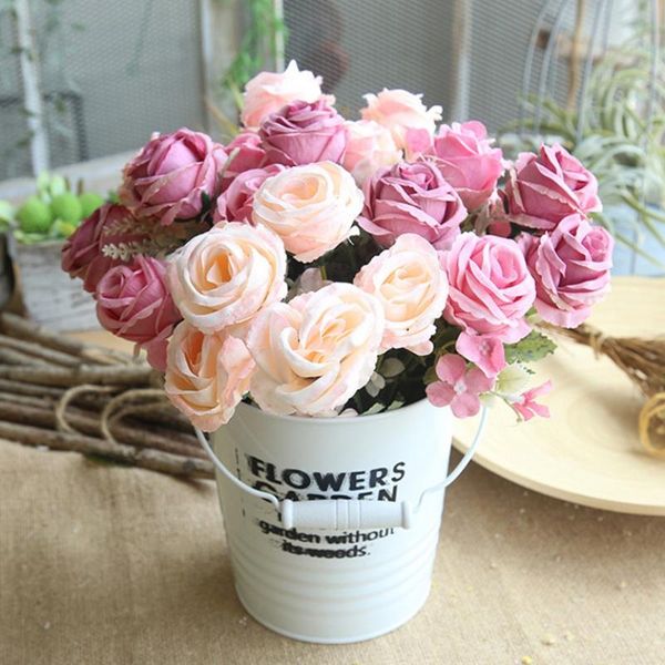 

decorative flowers & wreaths fake artificial vivid real touch roses silk flower bride home decor wedding 2021