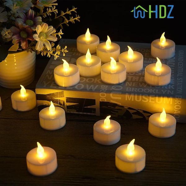 

whdz 12 pcs battery operated led light candles for wedding party festival decoration occasions-yellow non-flickering