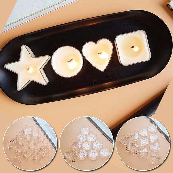 

candle holders 10pcs holder tealight making plastic wax containers geometric shape wedding party props decoration
