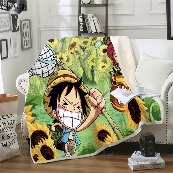 

cloocl japan anime onepiece 3d print harajuku air conditioning blanket teens bedding throw blankets plush quilt