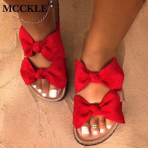 

slippers mcckle summer sandals women shoes fashion leopard bow ladies slides sewing open toe casual female woman comfort flip flops, Black