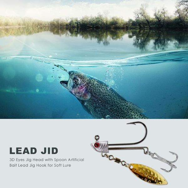 

4cm/7g 5cm/10g 6cm/17g jig hook 3d eyes compression resistance outdoor fishing for soft lure lead jig head with spoon