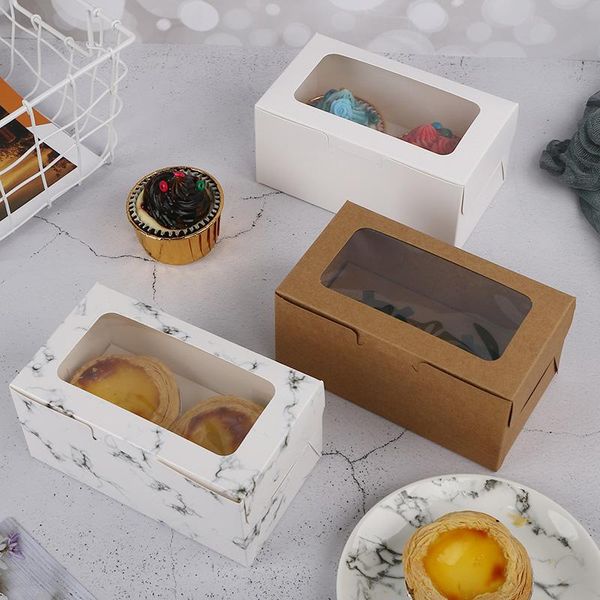 

gift wrap 10pcs kraft white card marbling packing box cupcake cookies candy clear window biscuit cake wedding party birthday favors