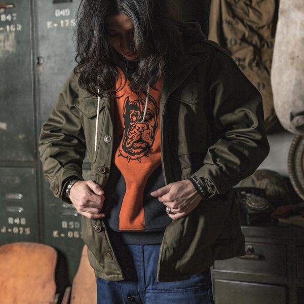 

bronson -43 field jacket olives monotonous male reproduction second world war military uniform m1943 vto2, Tan;black