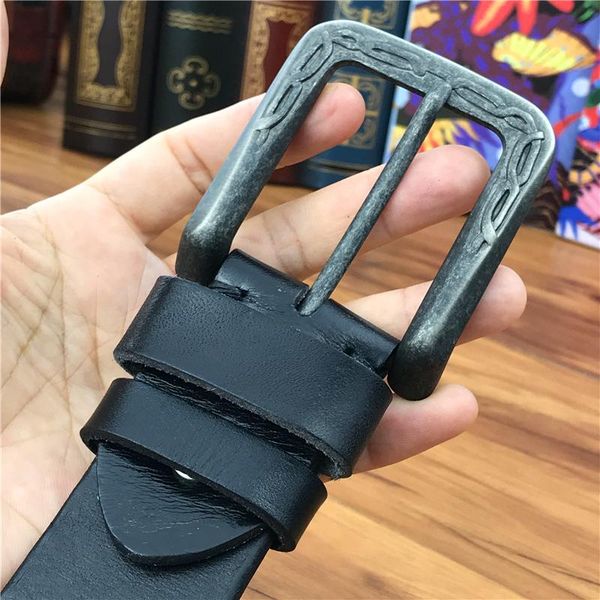 

belts vintage buckle men belt thick leather ceinture homme male wide jeans waist riem strap mbt0041, Black;brown