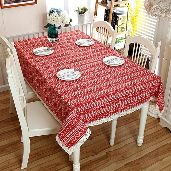 

manteles para mesa christmas tree and deer cotton linen red white tablecloth printed elk nappe table cover lace toalha de mesa