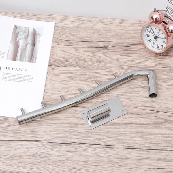 

hooks & rails wall mounted clothes hanger rack folding hook stainless steel organizer with swing arm holder(mounting plate in random