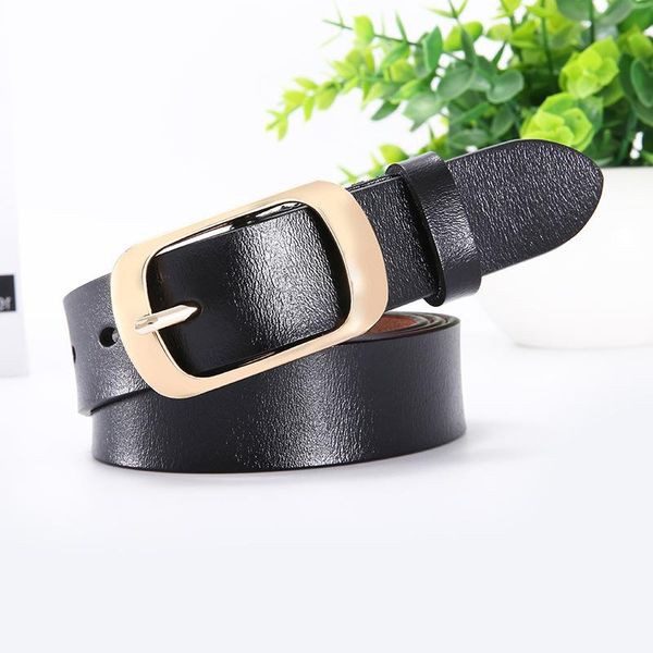 

2021 korean version of the wild leather belt fashion pin buckle leather belt, Black;brown