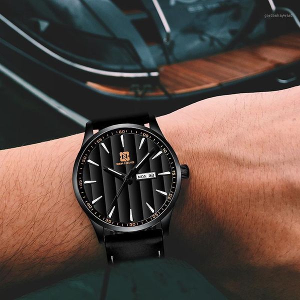 

black color quartz sports watches for luxury business steel wrist watch fashion men gift qw001 wristwatches, Slivery;brown
