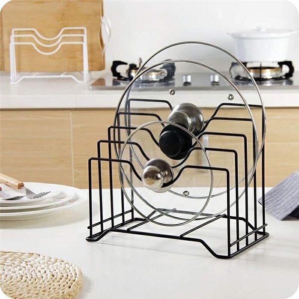 

Kitchen Storage & Organization Pot Lid Holder Organizer Rack Pan Cover Cabinet Pantry Black Accessories