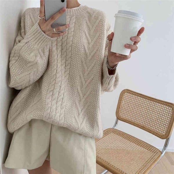 

women's sweaters wixra feminino camisola bÃ¡sica macio sÃ³lido casual o-neck senhoras solto estilo preguiÃ§oso outono inverno alta street, White;black