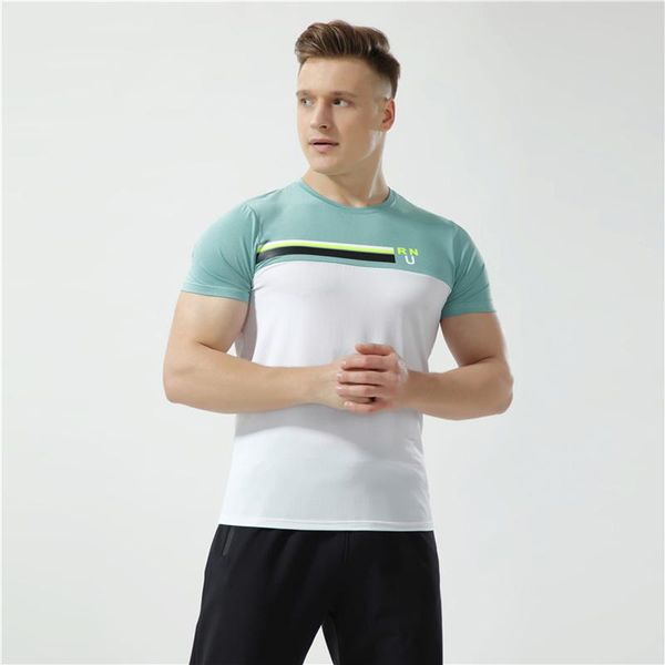 

men's t-shirts spandex men running t shirt quick dry fitness training exercise clothes gym sports shirts, White;black
