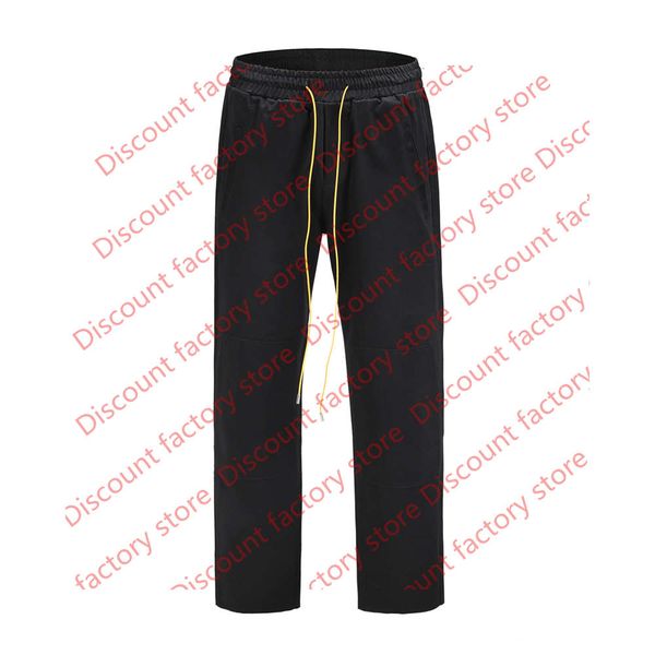 

back embroidery twill cotton cargo pants ripped leg opening jogger men streetwear, Blue
