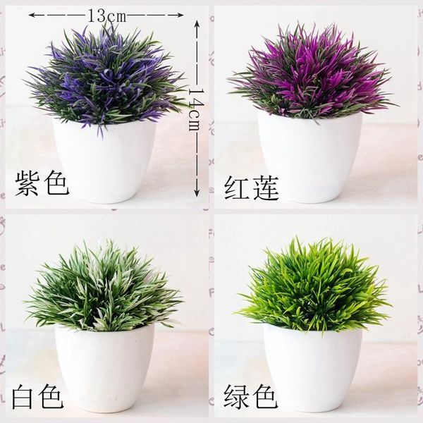 

decorative flowers & wreaths 13x14cm 32heads artificial grass plants bonsai home garden bedroom balcony party decoration small potted plasti