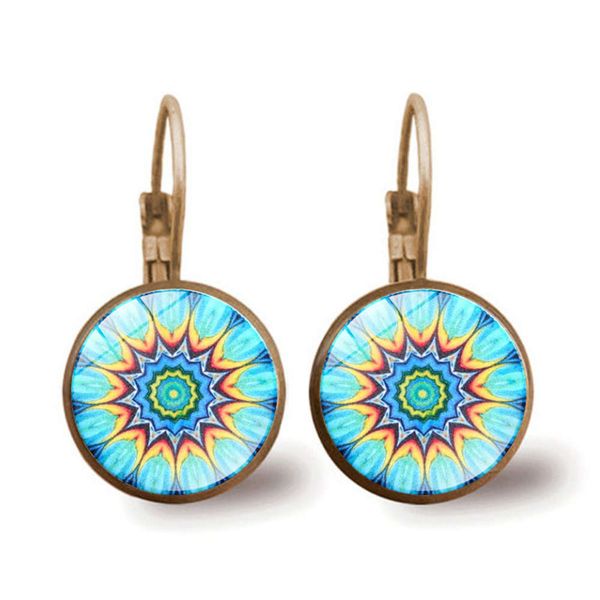 

turquoise datura earrings fashion simple