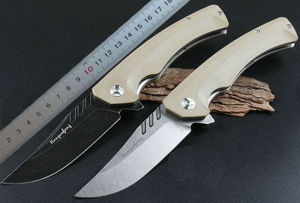 1 pièces couteau pliant Flipper de haute qualité D2 lame de lavage en pierre sable G10 + poignée en acier inoxydable roulement à billes couteaux de poche EDC à ouverture rapide