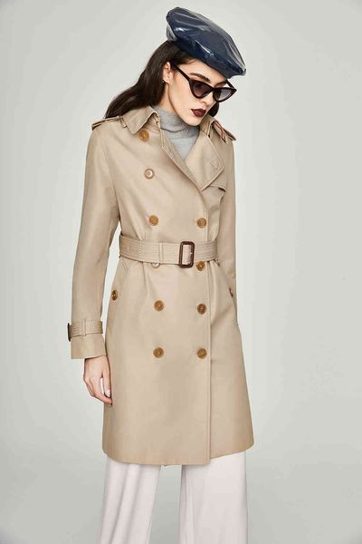 

women's fur & faux double-breasted trench coat female long jiazehua chameleon korean version waitmore 3xq4, Black