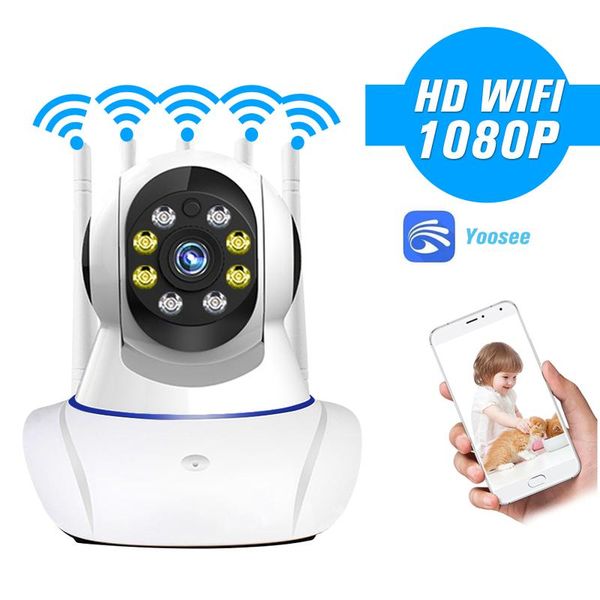 

cameras ip cloud camera 4pcs array ir lamps + white light cctv surveillance security network ptz p2p