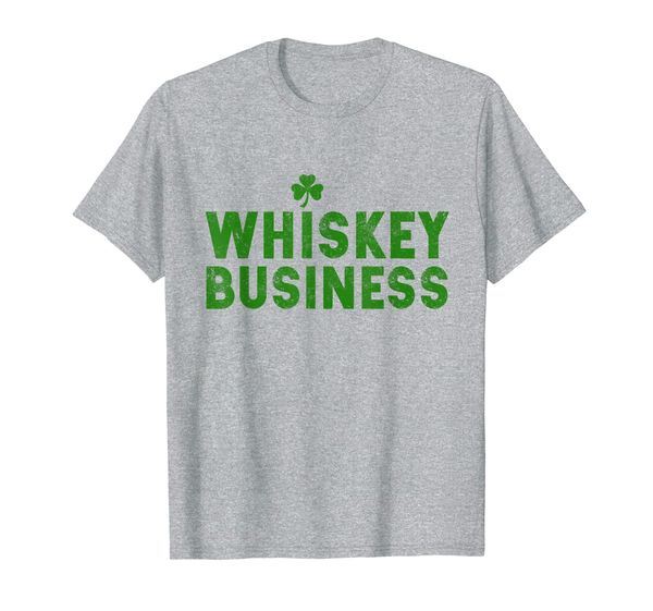 

whiskey business | st. patrick's day grunge shamrock t-shirt, White;black