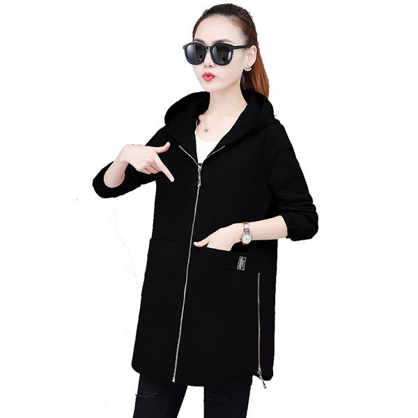 

2021 new spring autumn jacket korean casual mom medium-length plus thin female trench coat dpn7, Tan;black